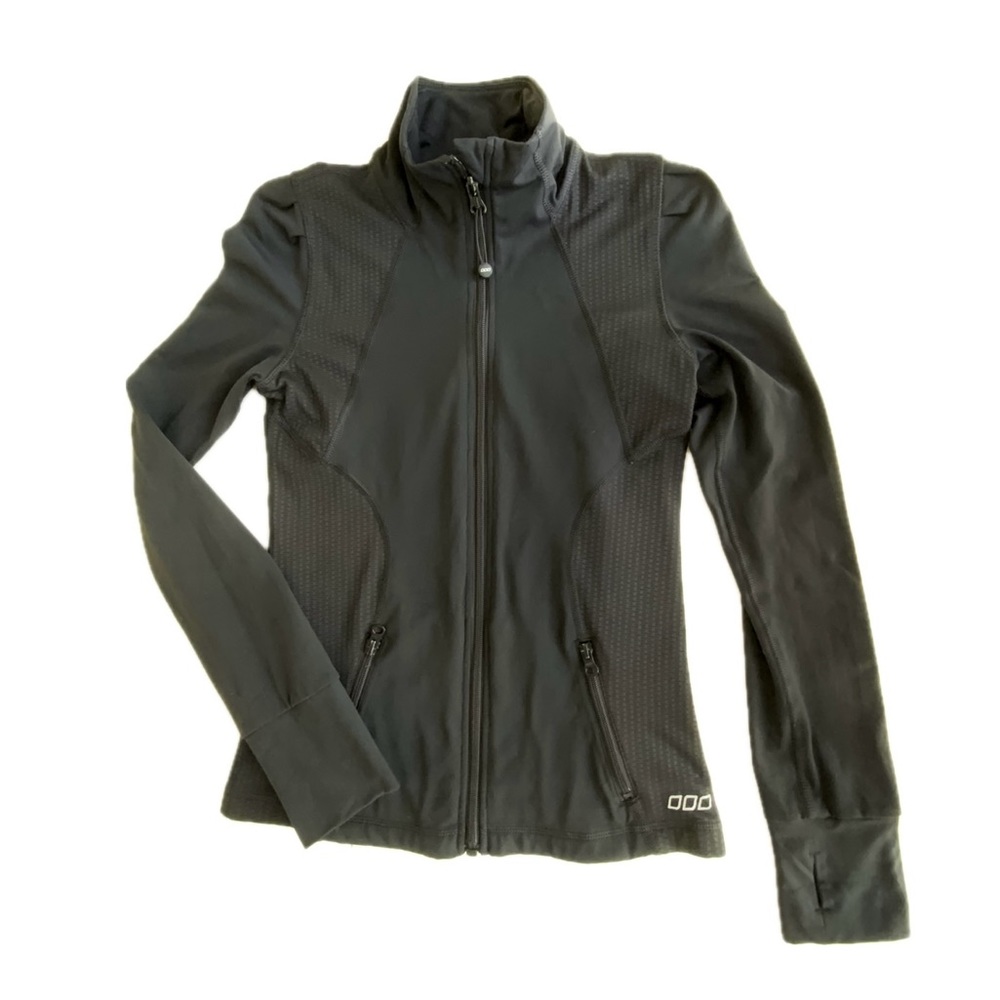 LORNA JANE LJ BLACK PREMIUM BLACK ZIP UP ATHLETIC JACKET